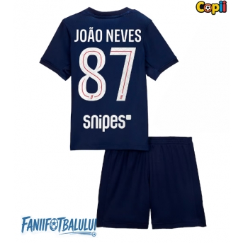 Paris Saint-Germain Joao Neves #87 Echipament de Fotbal Replică 2025-26 Copii Acasa (+ Șorturi)
